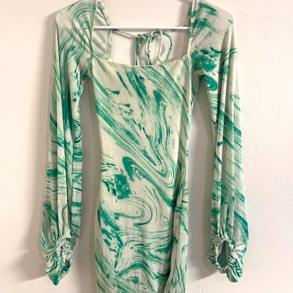 Lucy in the Sky White Sheath Dress with Bishop Sleeves